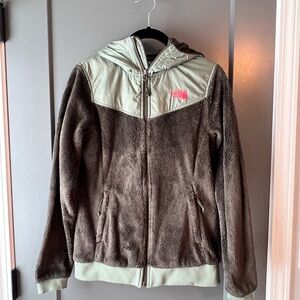 The North Face Brown and Green Fleece Jacket